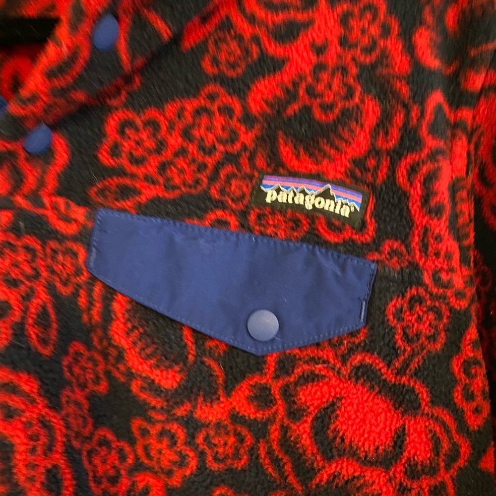Patagonia Synchilla 💌Free Shipping T-Snap All Over Print Red Navy Size S - Picture 4 of 5